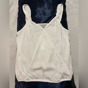 White silky Naked Zebra twist tank top